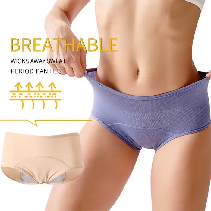 Culottes menstruelles anti-fuites, slips physiologiques, sous-vêtements de protection pour les règles, grande taille, taille mi-haute, culottes de protection pour l'incontinence