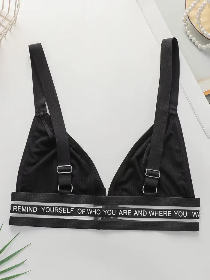 Soutien-gorge de sport pour femmes, avec boucle avant, bretelles à lettres, sans armatures, effet push-up, bretelles réglables, MR3051