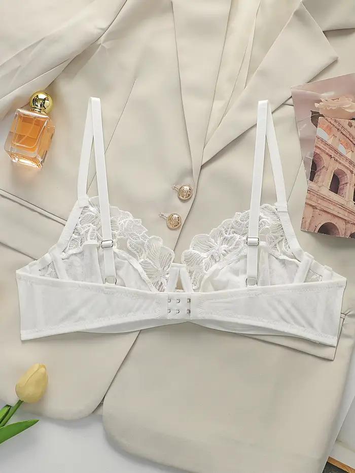 Soutien-gorge sexy en dentelle brodée pour femmes, avec armatures en acier, push-up, bretelles réglables, soutien-gorge confortable MR3553