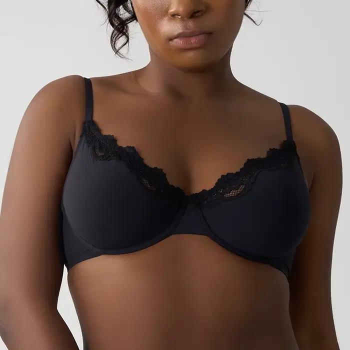 Soutien-gorge filaire sans doublure pour femmes, bordure en dentelle, ultra-fin et respirant, style tous les jours, confort français pour occasions spéciales