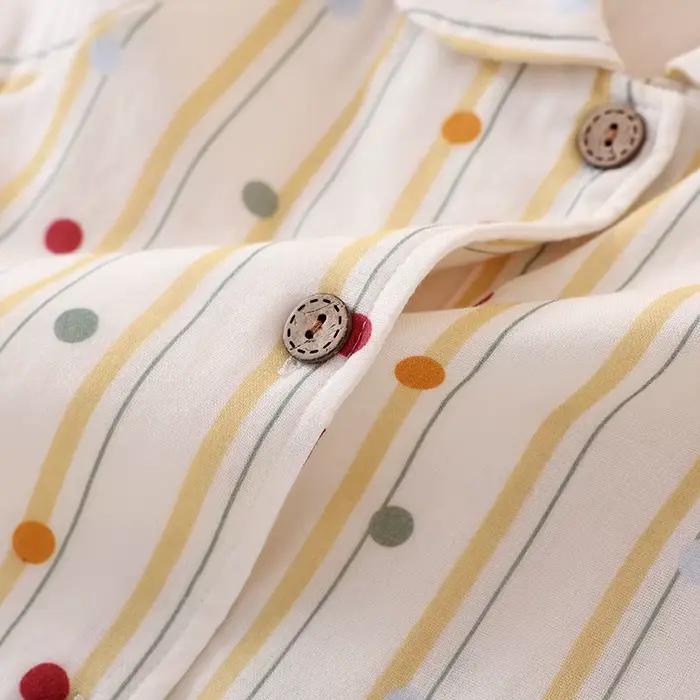 2025 nouveau pyjama pour femmes ensemble 100% coton gaze mignon à manches longues pantalon deux pièces ensemble mince maison vêtements dames