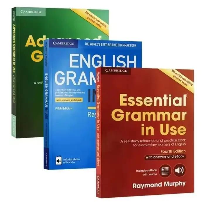 Trois livres professionnels sur la grammaire anglaise de base avancée pour les élèves du collège en préparation à l'anglais