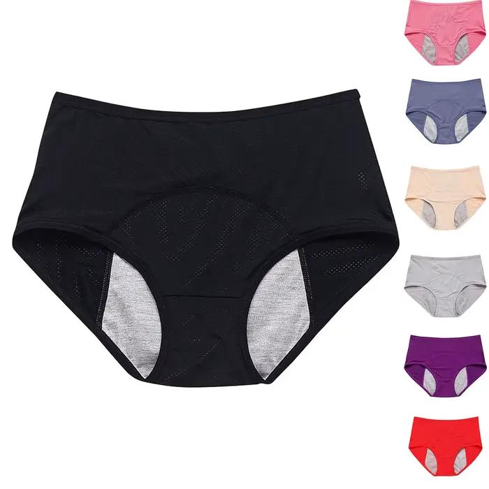 Culotte menstruelle femme taille moyenne coton post-partum grande taille couleur unie culotte respirante imperméable culotte entièrement couverte