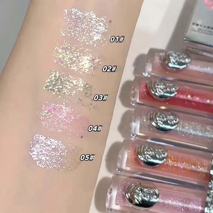 Fard à paupières liquide nacré scintillant, longue durée, monochrome, nacré, paillettes fines et scintillantes, surligneur, séchage rapide