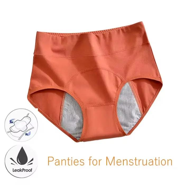 Bavlněné menstruační kalhotky s vysokým pasem, proti protečení