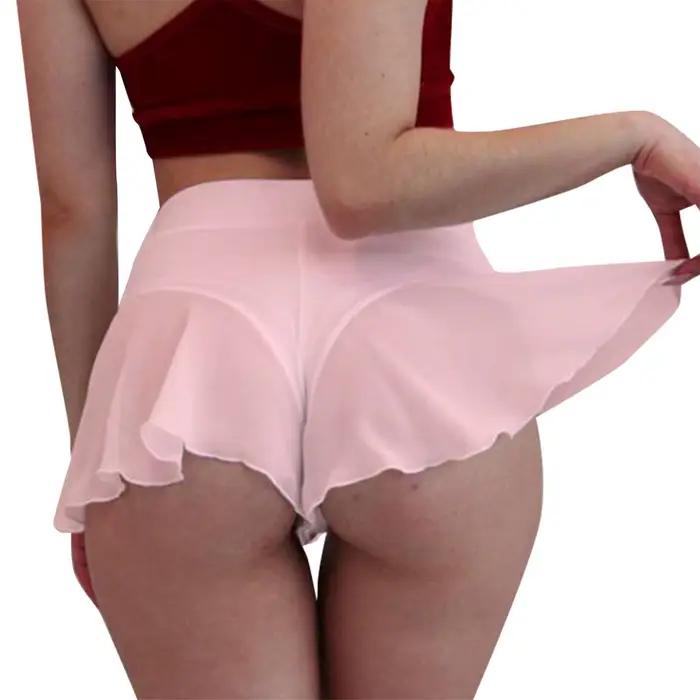 Culotte sexy à volants pour femmes, sous-vêtement taille haute, confortable, solide, pour documents, discothèque