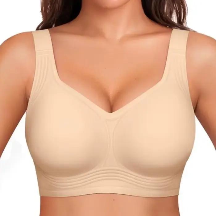 Soutien-gorge Push Up lisse et col en V pour femmes, sans couture, amovible, rembourré, doux, confortable, sans fil, Anti-affaissement