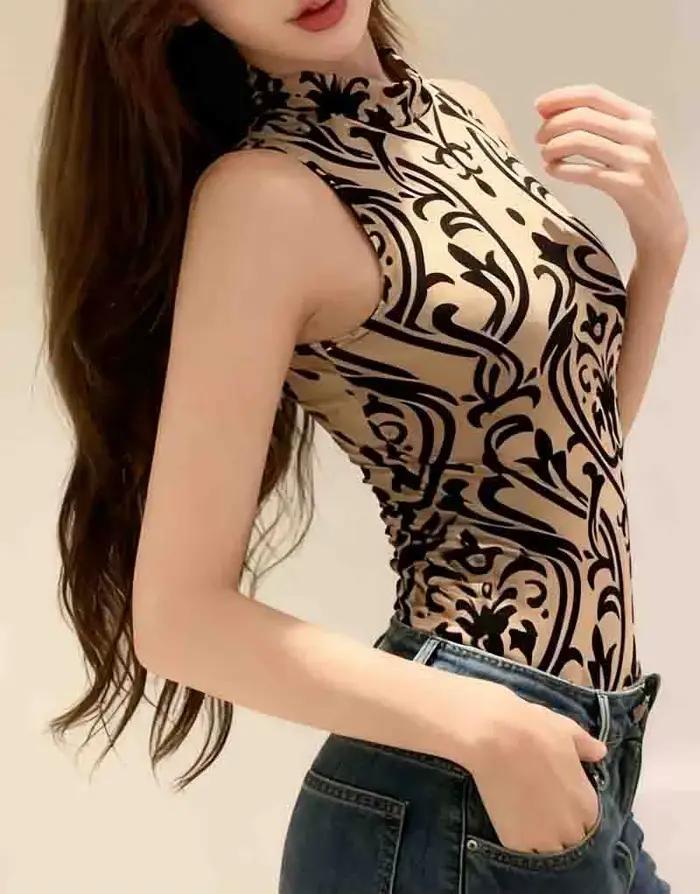 Body femme tendre dos nu à bretelles dos nu licou sans manches Spaghetti-strap coupe ajustée moulante plage été