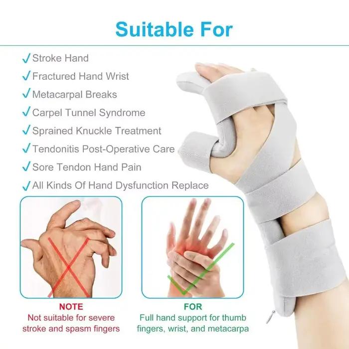 Attelle de main réglable pour les accidents vasques d'accident vasque de nuit, repose-poignet orthopédique, rééducation de la tendinite de l'arthrite