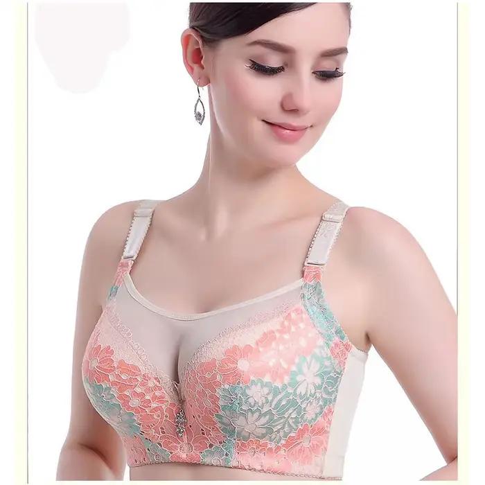 Soutien-gorge Grande Taille Femme 75-105 C D DD E F Bonnets Profonds Sexy en Dentelle Push-Up Brassière Sans Bretelles BH VS C3307