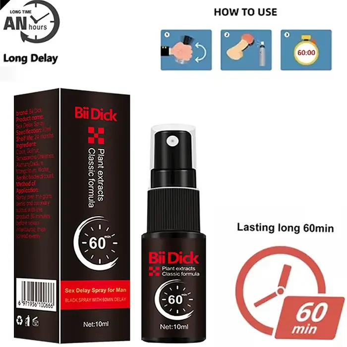 Spray 10 ml 60 minutes pour homme, usage externe