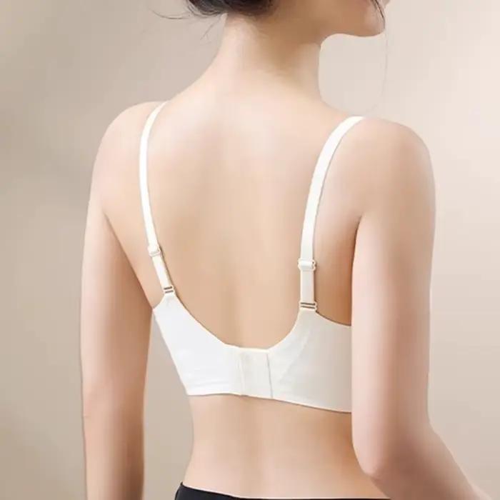 Soutien-gorge push-up côtelé à bouton avant pour femme avec petits seins, soutien-gorge push-up et seins secondaires, anti-affaissement, bonnet partenaire confortable