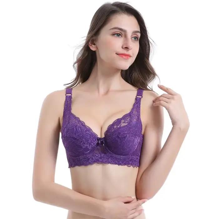 Soutien-gorge brodé en dentelle, bonnet B C D, Sexy, à armatures, ajustable, plongeant, Lingerie pour femmes, 75B-105B 75C-105C 75D-105D