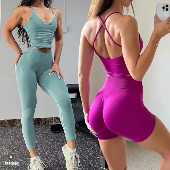 Nologo DRODrdfnamic Top de sport à bretelles Orchid Cross Back Straps, sans couture, avec soutien-gorge intégré et coussinets amovibles XP157