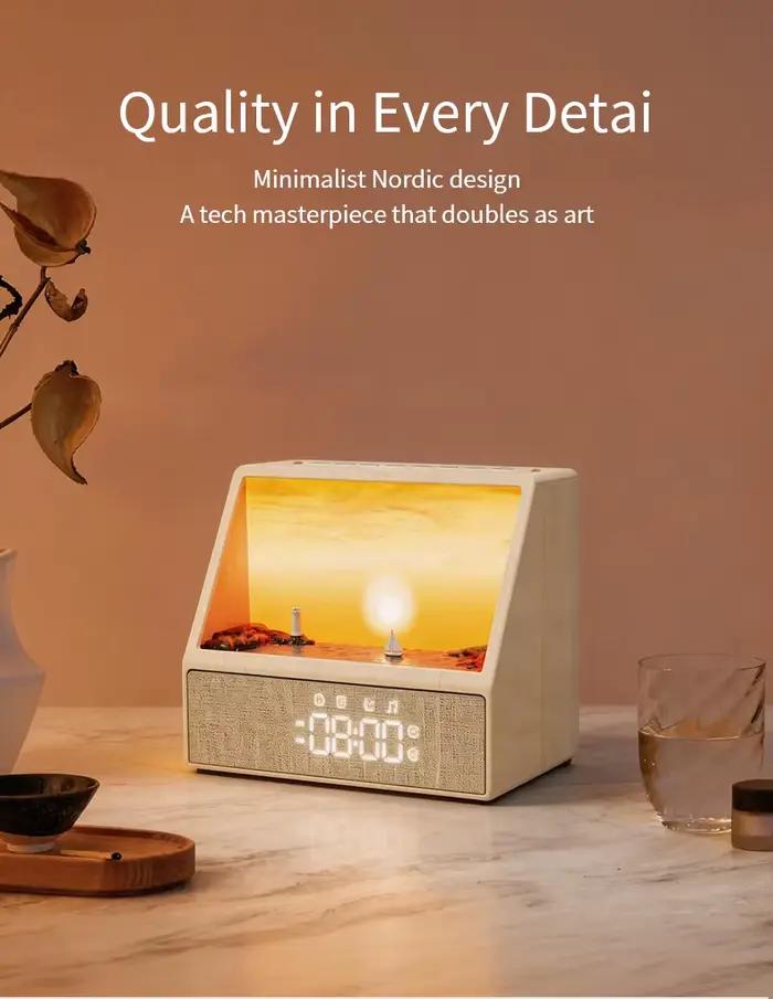 Réveil lumineux avec veilleuse, bruit blanc et sons apaisants, Bluetooth, aide au sommeil, pour la décoration de chambre