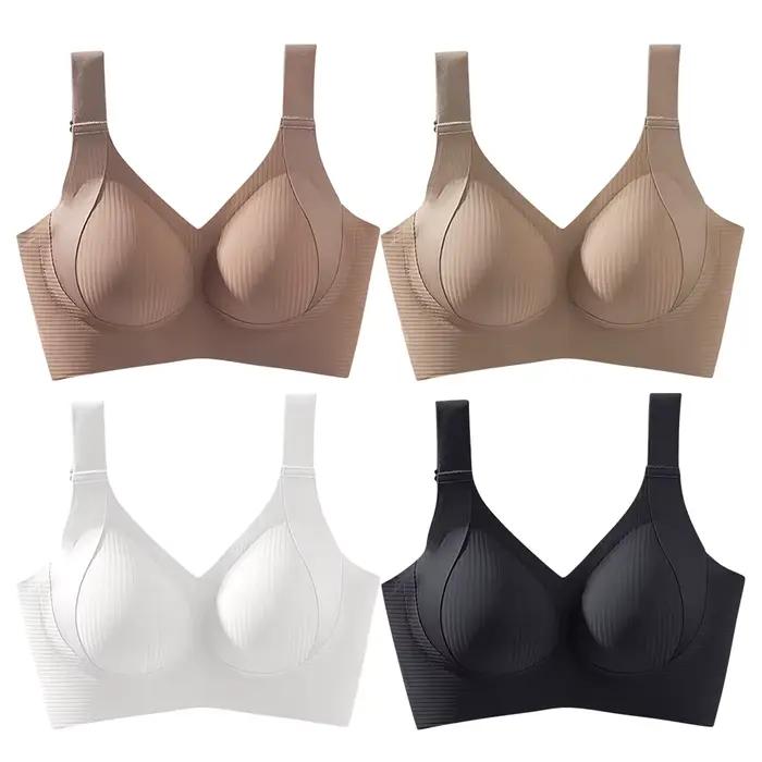 Soutien-gorge à bretelles antidérapantes pour femmes, Simple et décontracté, sans Trace, beau dos, bonnet complet, sous-vêtements réglables