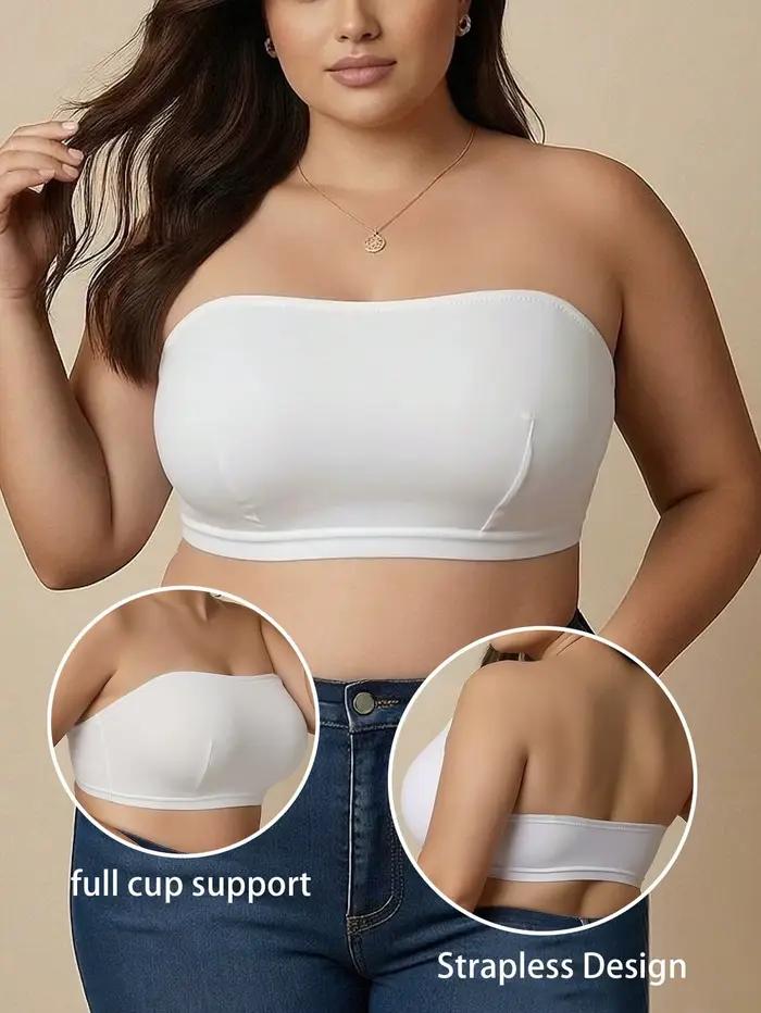Soutien-gorge bandeau sans bretelles grande taille pour femme, sans couture, antidérapant, sans armatures, maintien anti-affaissement, pour tenues dos nu au quotidien et en soirée