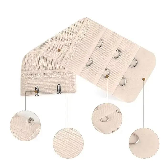 Lot de 5 rallonges de soutien-gorge ajustables à 2 rangées pour femmes, avec boucle de fixation, pour une longueur accrue