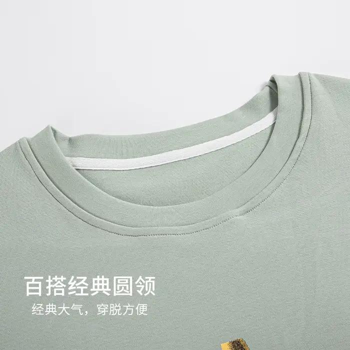 Nouvelle robe de nuit pour femmes en coton 100% pour le printemps et l'automne, imprimé de dessins animés mignons, manches longues, vêtements de nuit décontractés et doux pour femmes