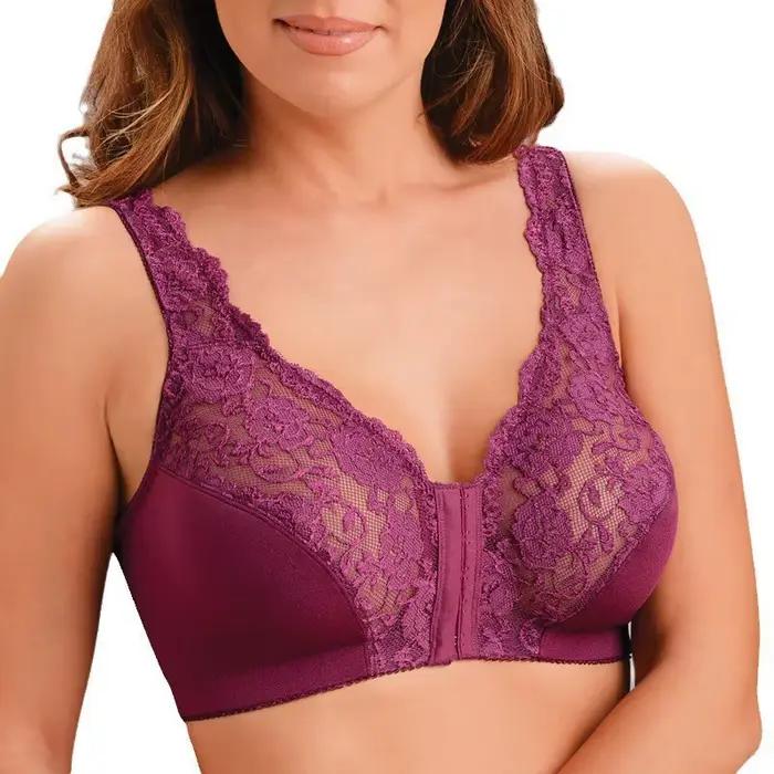 Soutien-gorge en dentelle haut de gamme tendance avec fermeture avant et coussinets intégrés, respirant et confortable, style sport, pour jeunes femmes