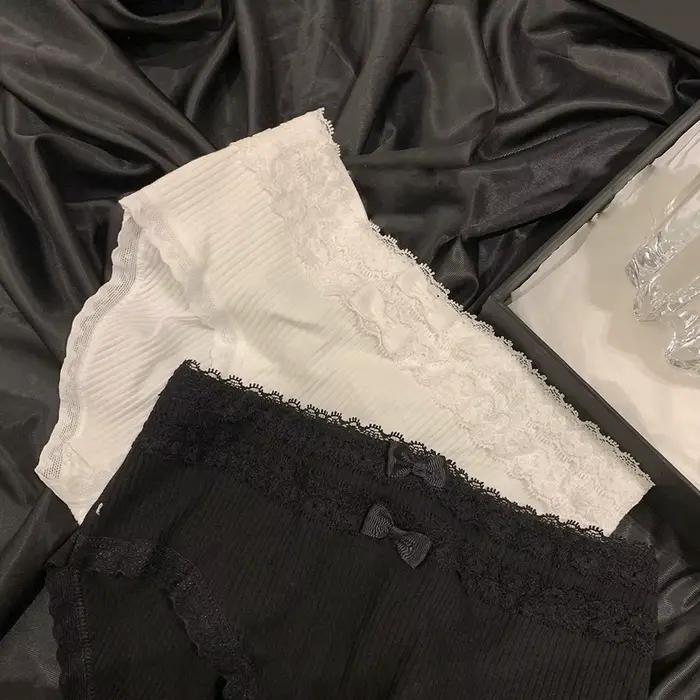 Culottes de fitness antibactériennes respirantes pour filles, en dentelle et coton, lingerie japonaise, slips sans couture, sous-vêtements pour femmes
