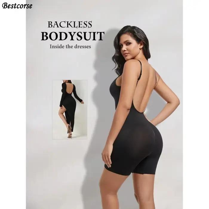 Body sculptant sans couture pour robe dos nu, grande taille, amincissant le ventre et la taille, pour femme