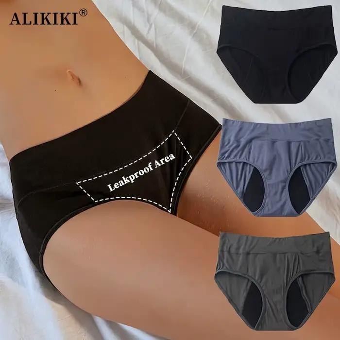 Bavlněné menstruační kalhotky, středně vysoký pas, proti protečení