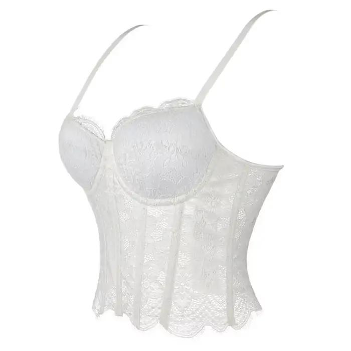 Débardeur Chic et Doux en Dentelle, Crop Top Basique Ajusté, Corset Bustier Sexy, Tops Vintage pour Femme, Tendance Été