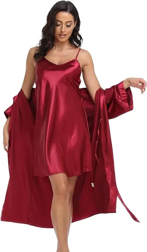 Ensemble pyjama de luxe en soie pour femmes robe à manches courtes jupe ample et confortable été élégant détente occasion spéciale