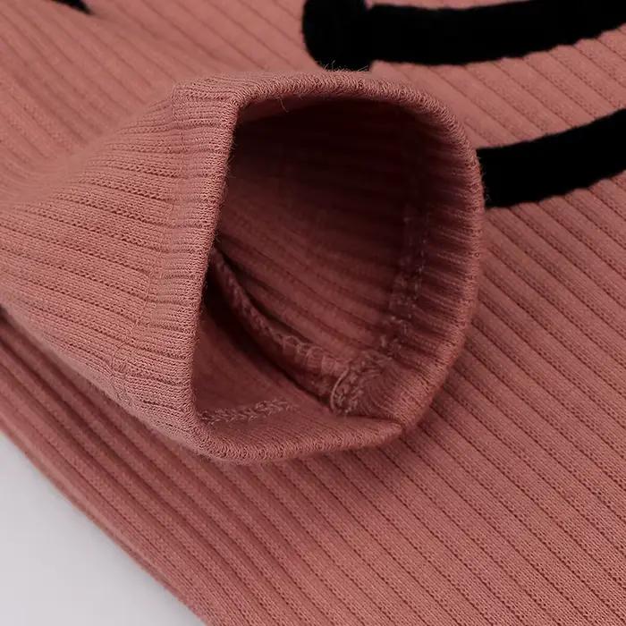 Pyjama 2 pièces pour enfant, ensemble haut et pantalon côtelés, vêtements pour garçon et fille, col rond, hiver