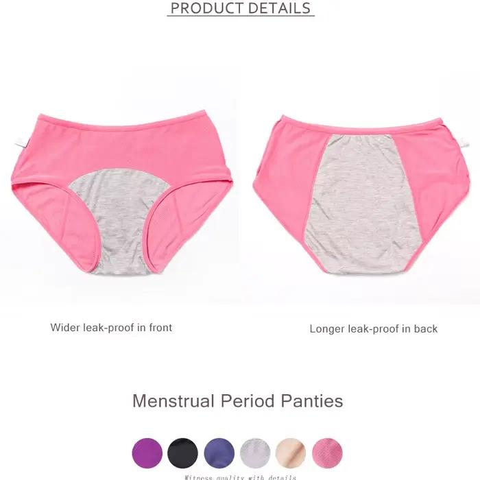 Culotte Menstruelle Imperméable en Coton pour Femme, Sous-Vêtement Physiologique, Grande Taille, Lingerie