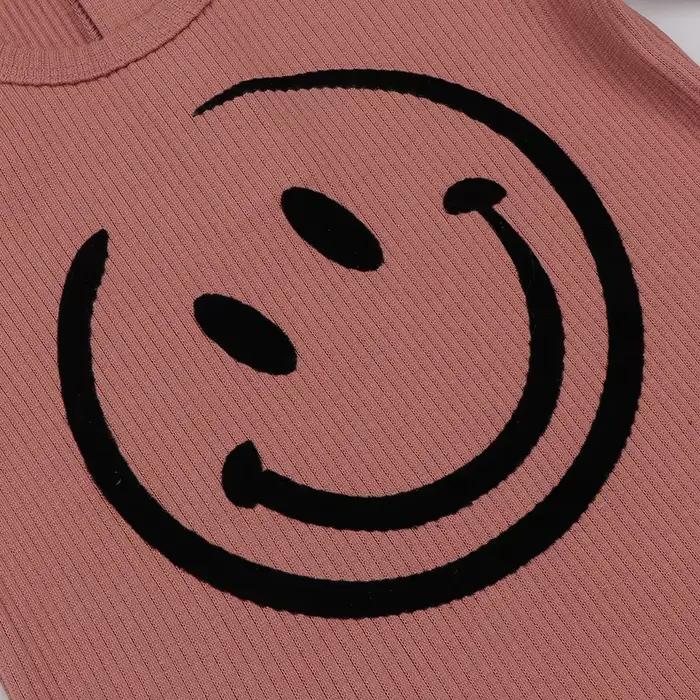 Pyjama 2 pièces pour enfant, ensemble haut et pantalon côtelés, vêtements pour garçon et fille, col rond, hiver