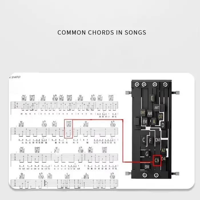 Accords d'aide à la guitare, système d'apprentissage de guitare portable, enseignement pour débutants, outils de pratique pour débutants, amis, famille, adultes