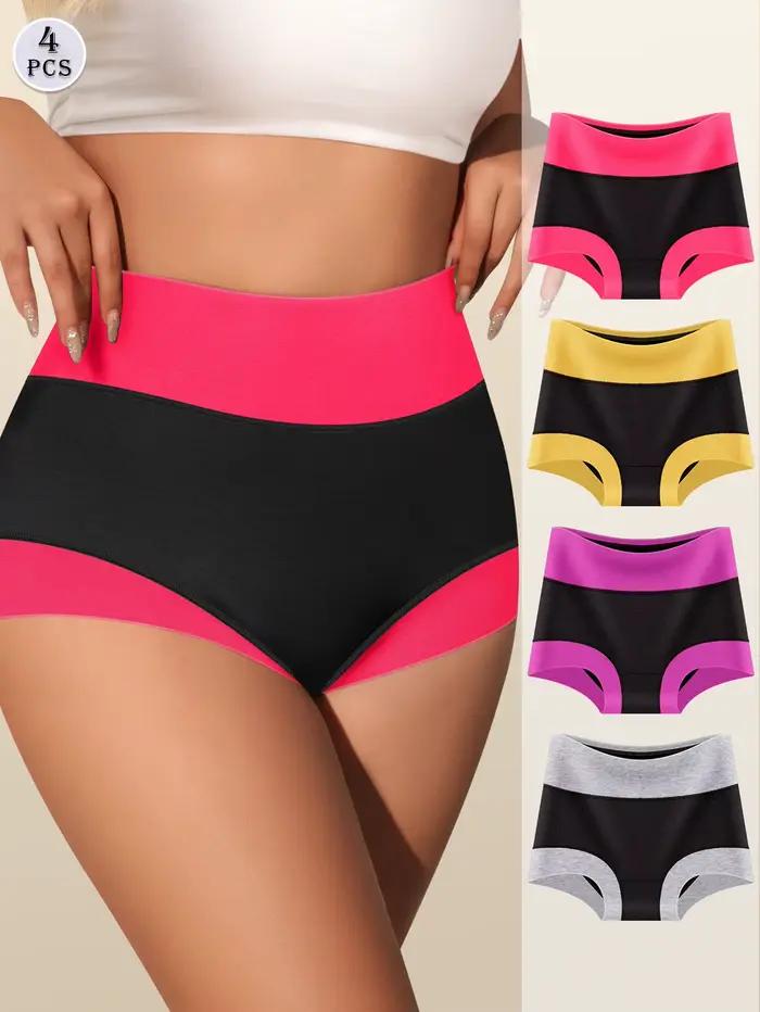 Culotte taille haute pour femmes, 4 pièces, ceinture de serrage du ventre, sous-vêtements confortables en coton, respectueux de la peau, respirant, levage des hanches