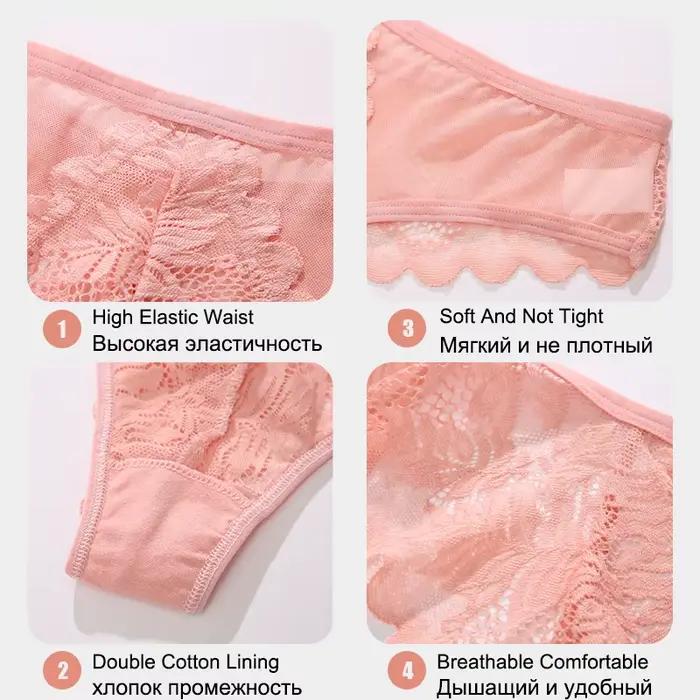Femmes Sexy dentelle tongs dames couleur unie string culotte florale Perspective sous-vêtements femme doux respirant Lingerie intime