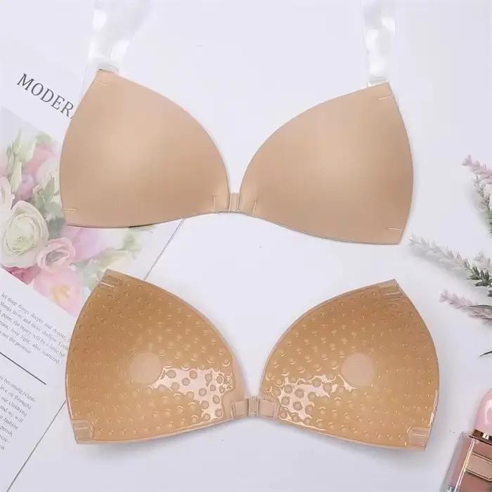 Soutien-gorge collant pour femmes, dos nu, robe de mariée, plongeant en Silicone, col en U profond, soutien-gorge adhésif, rehausseur de seins, sous-vêtements invisibles, couvre-mamelon