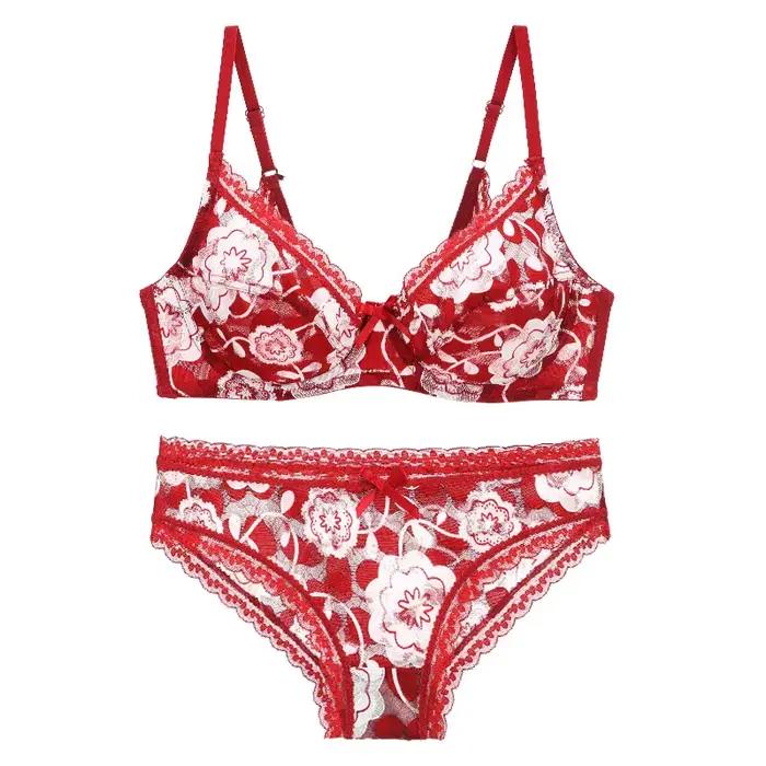 Ensembles de soutien-gorge Sexy pour femmes 2022 34/75 36/80 38/85 40/90 bonnet BCDE grande taille Lingerie brodée Push Up sous-vêtements pour dames, nouvelle collection 42/95
