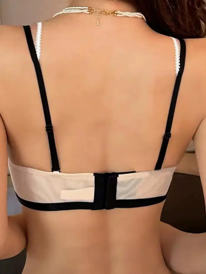 Soutien-gorge à double bretelle, doux et sexy, élégant et aux couleurs contrastées