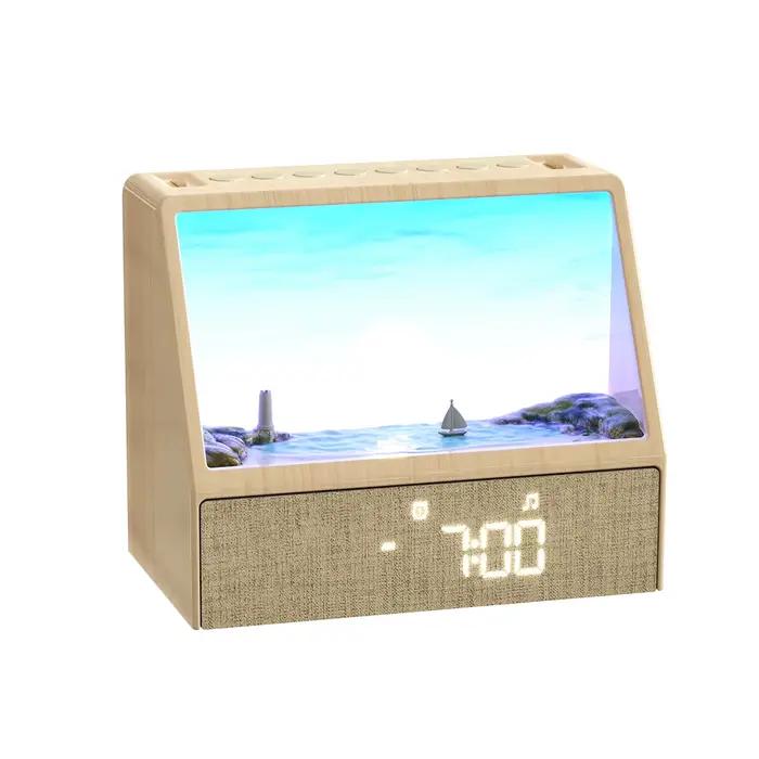 Réveil lumineux avec veilleuse, bruit blanc et sons apaisants, Bluetooth, aide au sommeil, pour la décoration de chambre