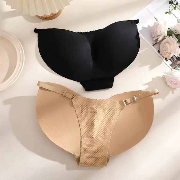 Culotte rembourrée pour femmes, sous-vêtement push-up, rehausseur de fesses, en maille, faux cul, avec coussinets de hanche