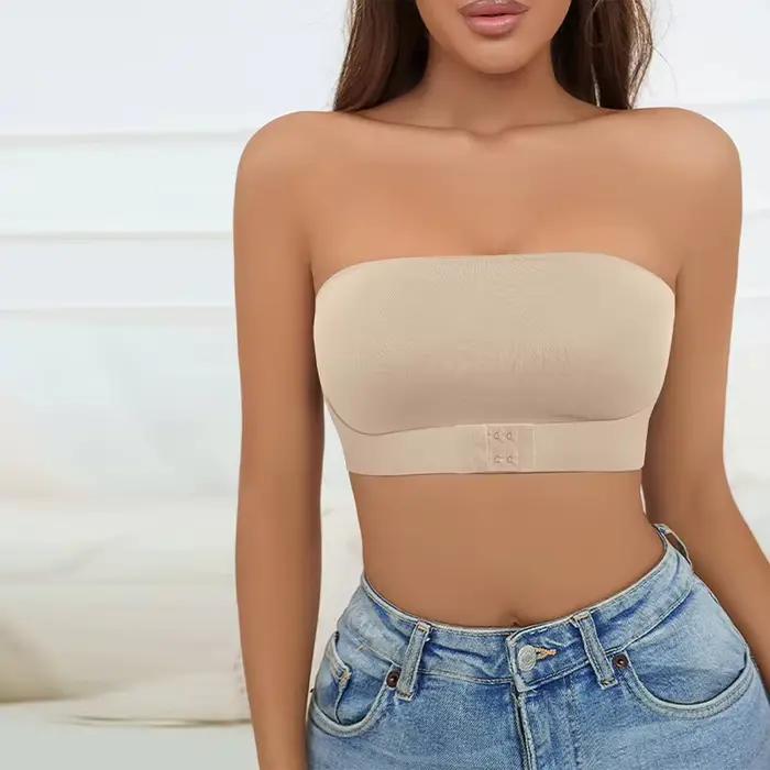 Soutien-gorge sans bretelles, Sexy, sans couture, bouton avant, Anti-éblouissement, rassemblement de la poitrine, beau dos, soutien-gorge sans bretelles, antidérapant