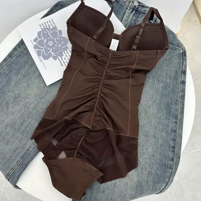 Body col femmes déplacements moulant thermique moulante taille-entraînement asymétrique avant-fermeture éclair broderie dame serré