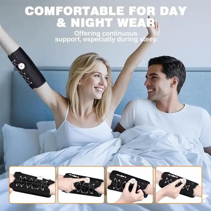 Attelle de nuit coudée à bouton réglable, 1 pièce, attelle pour Tunnel Cubital et douleur nerveuse ulnaire, empêche la flexion, Support de bras gauche/droite