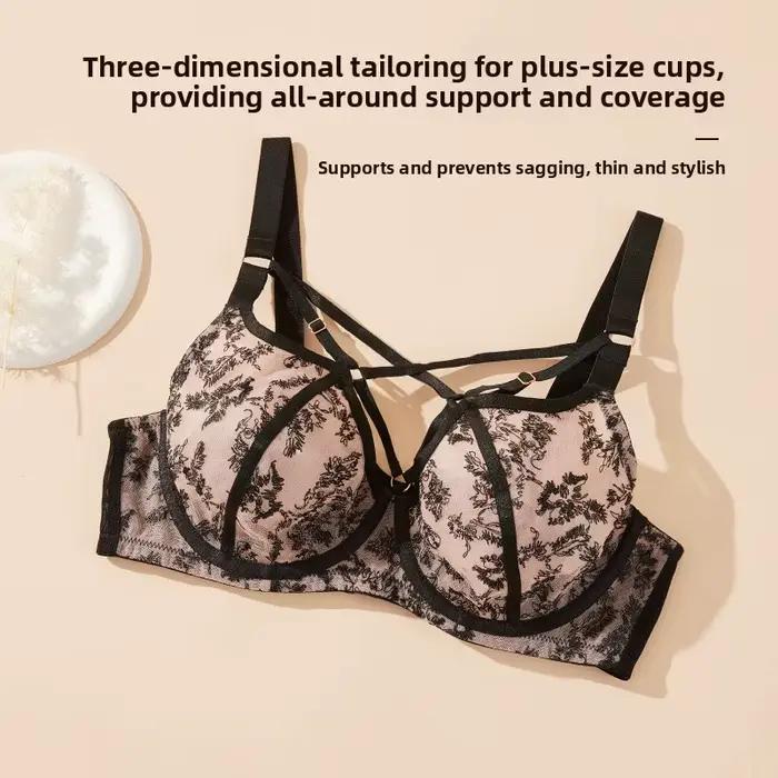 Soutien-gorge minimiseur à couverture complète grande taille-ascenseur et soutien sans fil, Anti-affaissement, T-Shirt respirant pour femmes à grand buste D-J