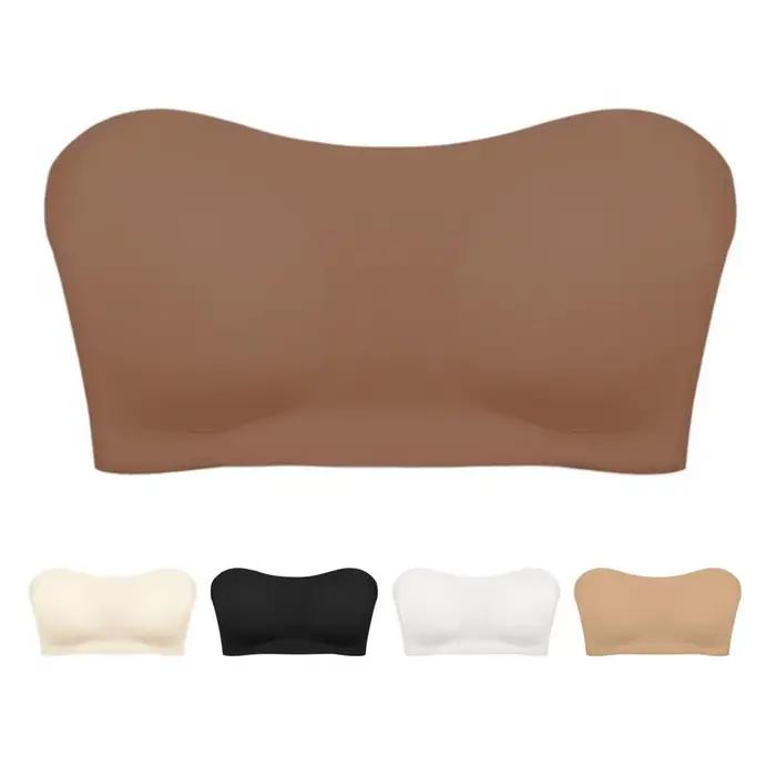 Soutien-gorge invisible avec boutons latéraux, demi-bonnet, bonnets profilés, sans bretelles, antidérapant, pour robe épaules dénudées