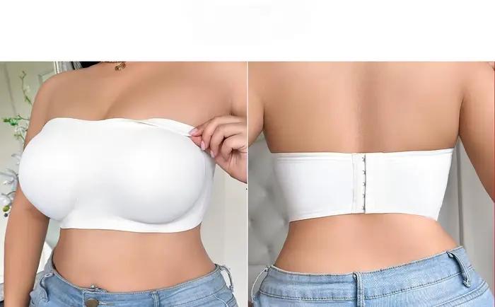 Soutien-gorge bandeau sans bretelles grande taille - Soutien sans armatures, couverture étendue