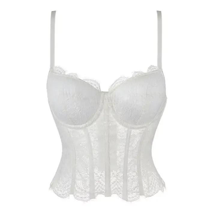 Débardeur Chic et Doux en Dentelle, Crop Top Basique Ajusté, Corset Bustier Sexy, Tops Vintage pour Femme, Tendance Été
