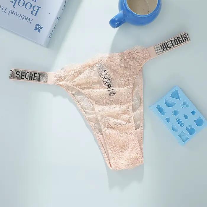 Culottes Victoria's Secret à la mode, douces, avec strass, respirantes, classiques, sexy, sous-vêtements pour femmes, antibactériens