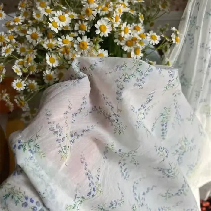 Chemise de nuit d'été à manches courtes, imprimé doux, col carré français, princesse Victoria, 100% coton, nuisette féerique fine