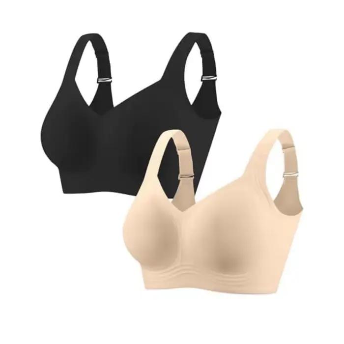 Soutien-gorge sans fil ajustable push-up anti-affaissement pour femme, style débardeur, grande taille, sans couture, pour le yoga
